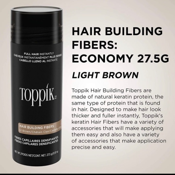 Toppik light brown 27.5 oz hair building fibers for fuller look *4 - Picture 2 of 7